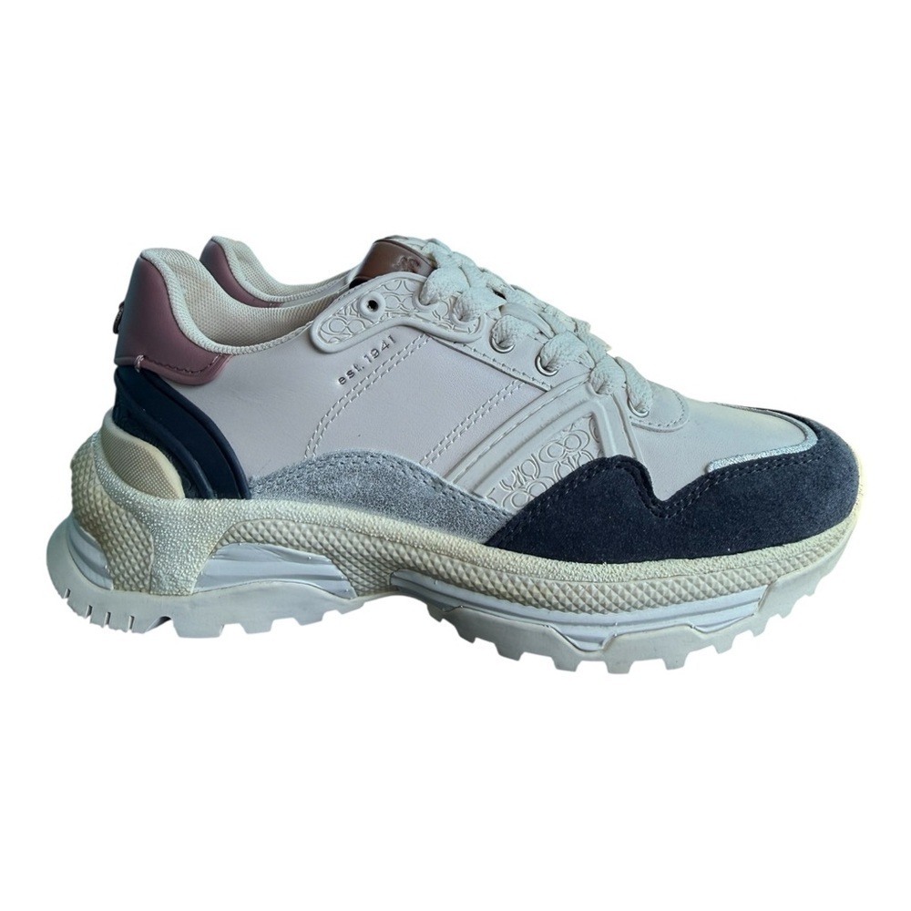 Coach Chalk Dusty Rose C143 GLT LTR Leather Sneakers 5.5 Designer Luxury NIB - Picture 12 of 15